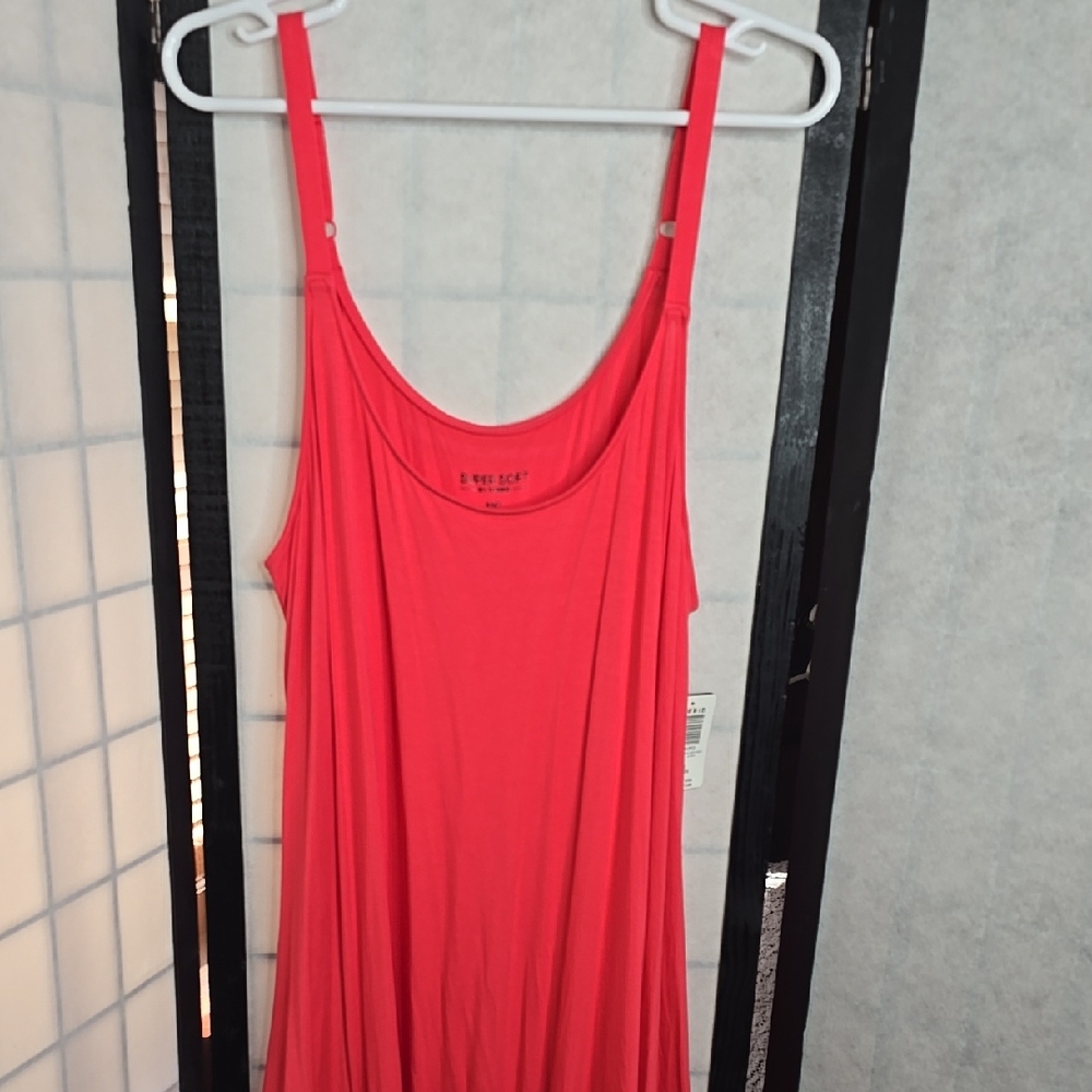 Coral and Orange Sleeveless Women's Dress